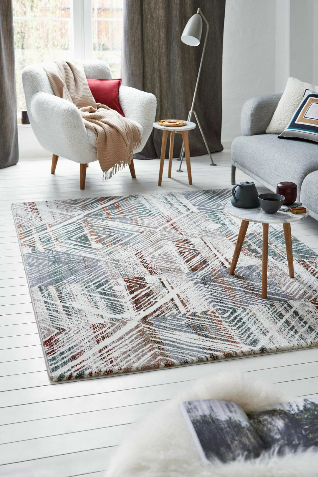 Cuba Teppich bunt Kurzflor rechteckig