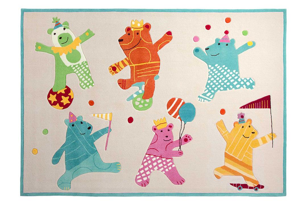 Dancing Bears Teppich sand Kurzflor rechteckig