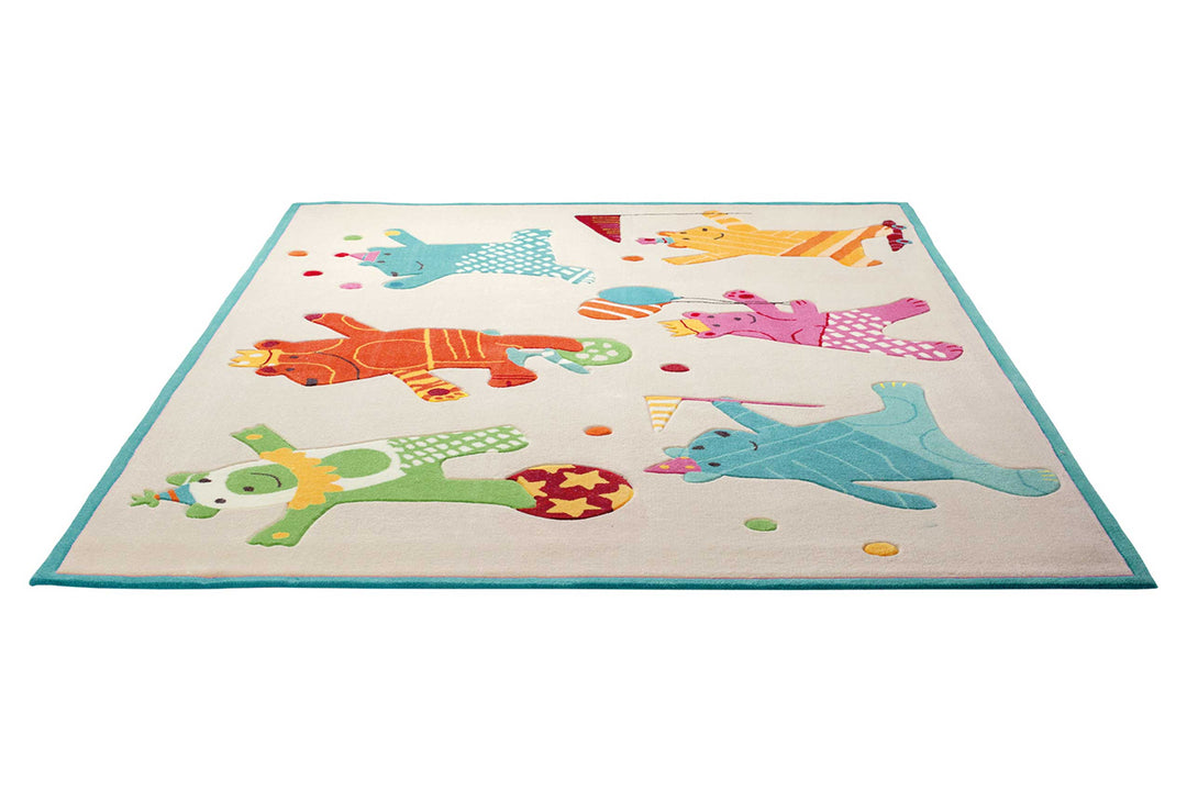 Dancing Bears Teppich sand Kurzflor rechteckig