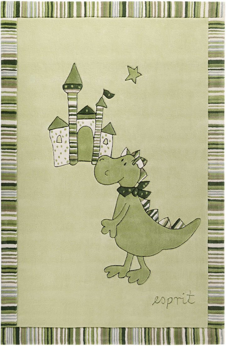 Dragon & castle Teppich grün Kurzflor rechteckig