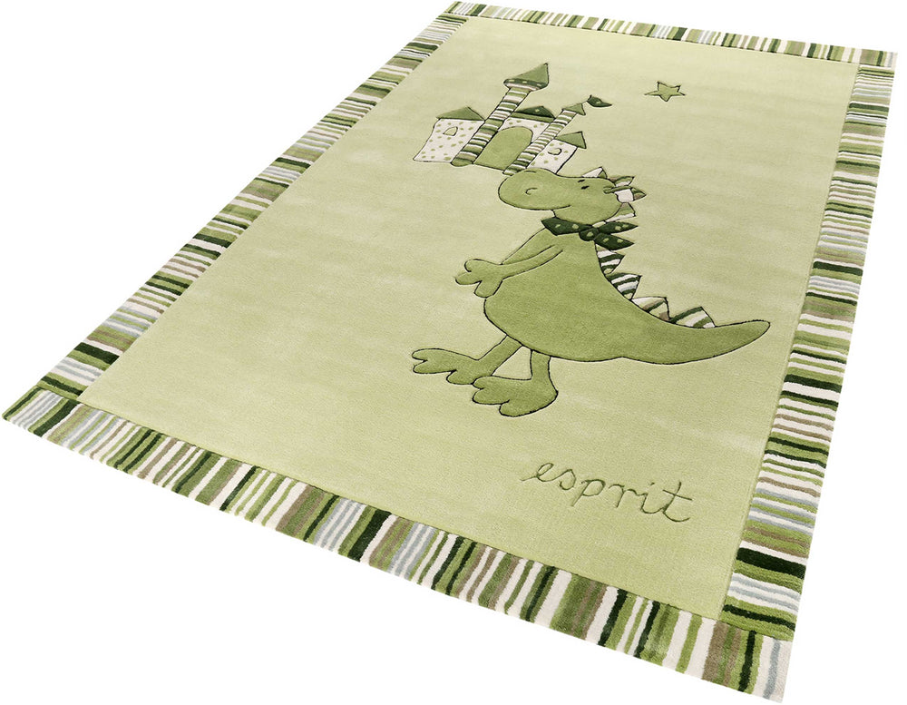 Dragon & castle Teppich grün Kurzflor rechteckig