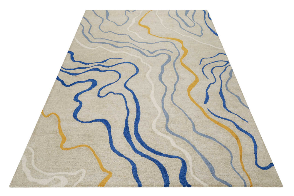 Drive Teppich beige Kurzflor rechteckig