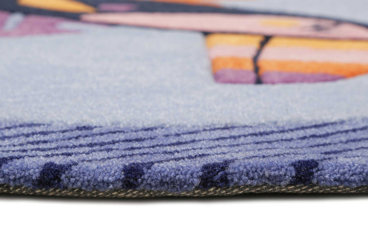 E-TOUCAN Teppich blau Kurzflor rechteckig