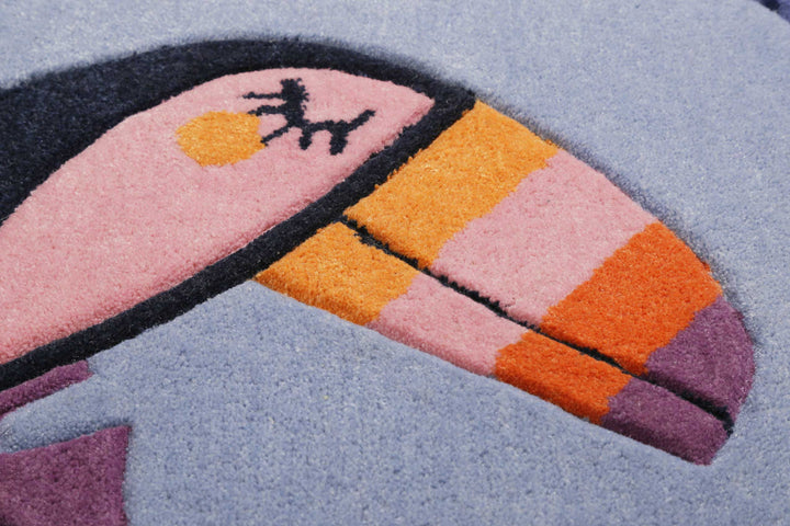 E-TOUCAN Teppich blau Kurzflor rechteckig