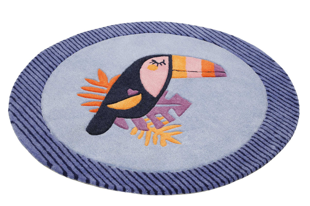 E-TOUCAN Teppich blau Kurzflor rechteckig