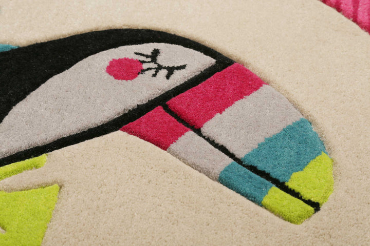 E-TOUCAN Teppich beige Kurzflor rechteckig