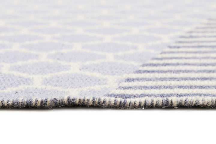 East Atlanta Kelim Teppich blau Kurzflor rechteckig