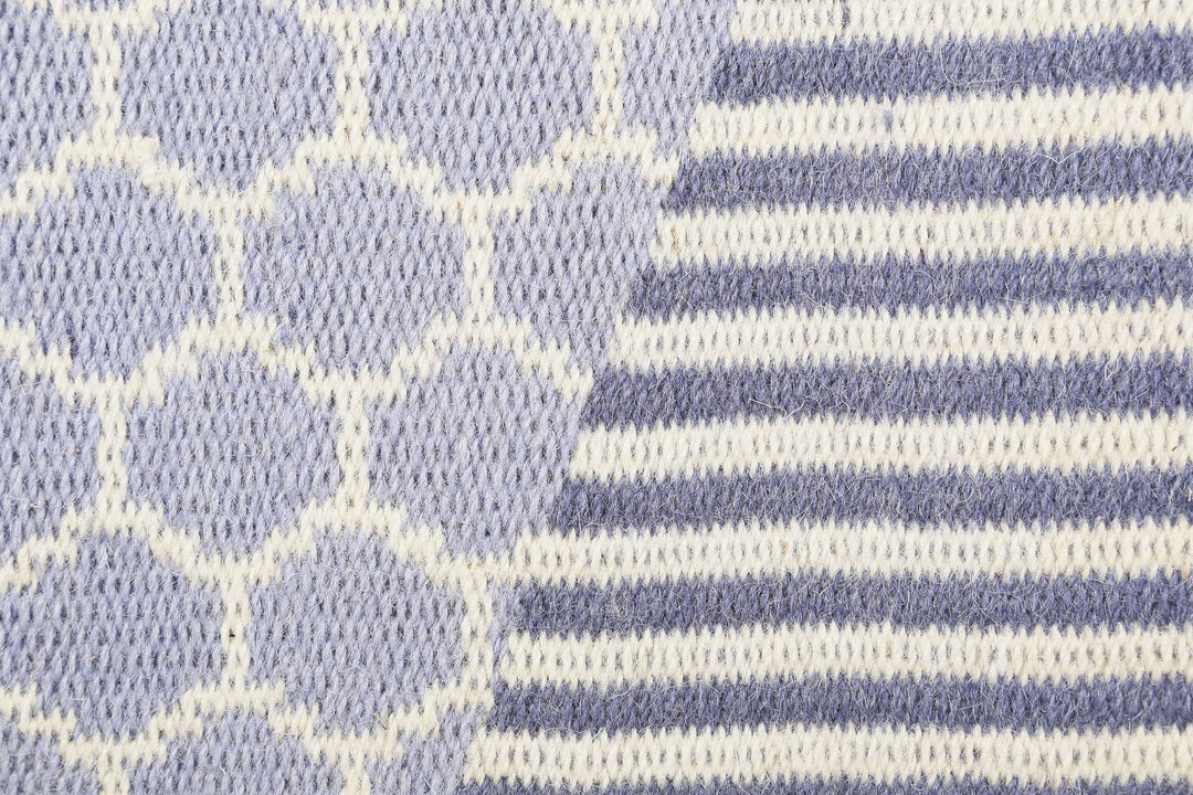 East Atlanta Kelim Teppich blau Kurzflor rechteckig