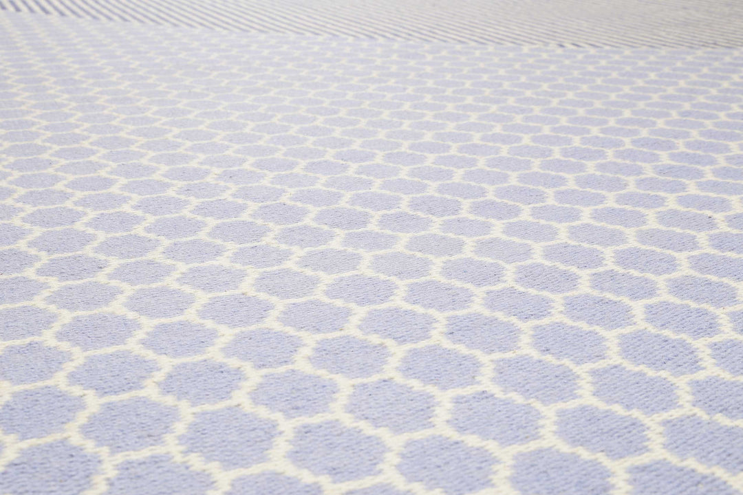 East Atlanta Kelim Teppich blau Kurzflor rechteckig