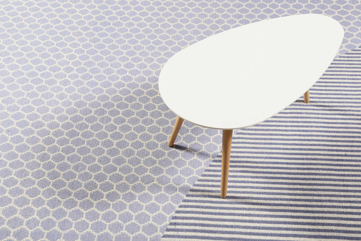 East Atlanta Kelim Teppich blau Kurzflor rechteckig