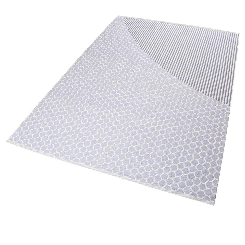 East Atlanta Kelim Teppich blau Kurzflor rechteckig