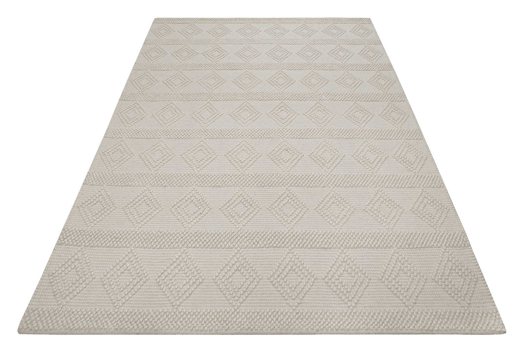 Emmy Teppich wollweiß Kurzflor rechteckig