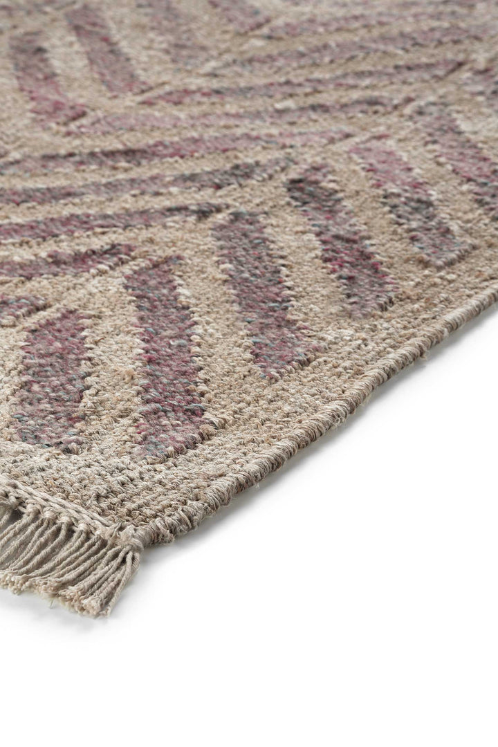 Ethno Teppich lila Kurzflor rechteckig