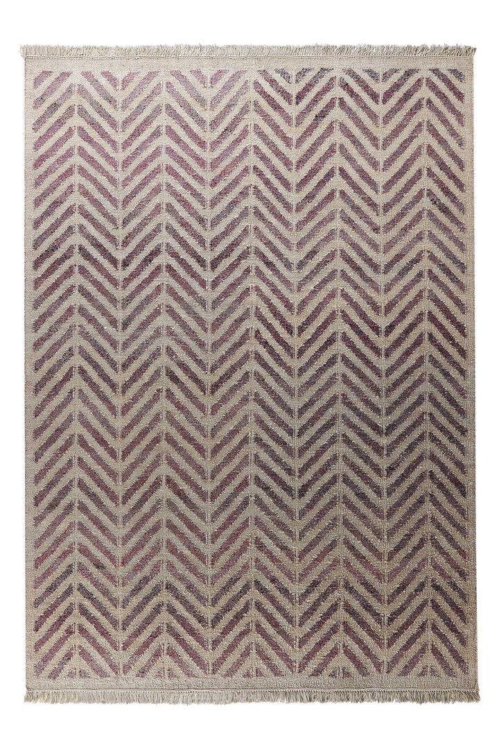 Ethno Teppich lila Kurzflor rechteckig