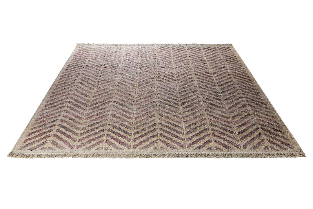 Ethno Teppich lila Kurzflor rechteckig