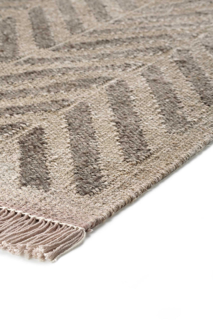 Ethno Teppich taupe Kurzflor rechteckig
