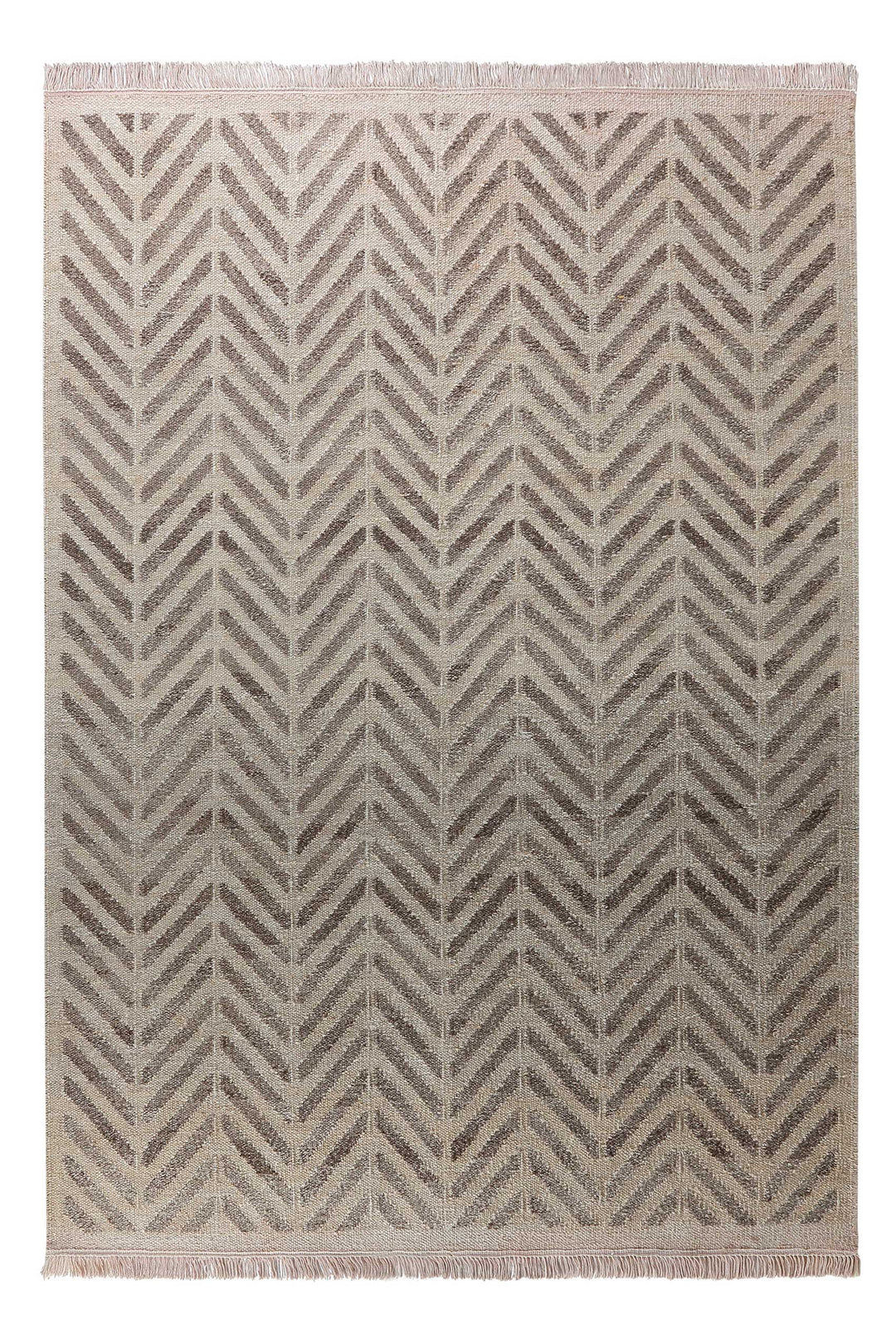 Ethno Teppich taupe Kurzflor rechteckig