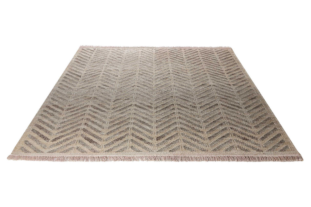 Ethno Teppich taupe Kurzflor rechteckig