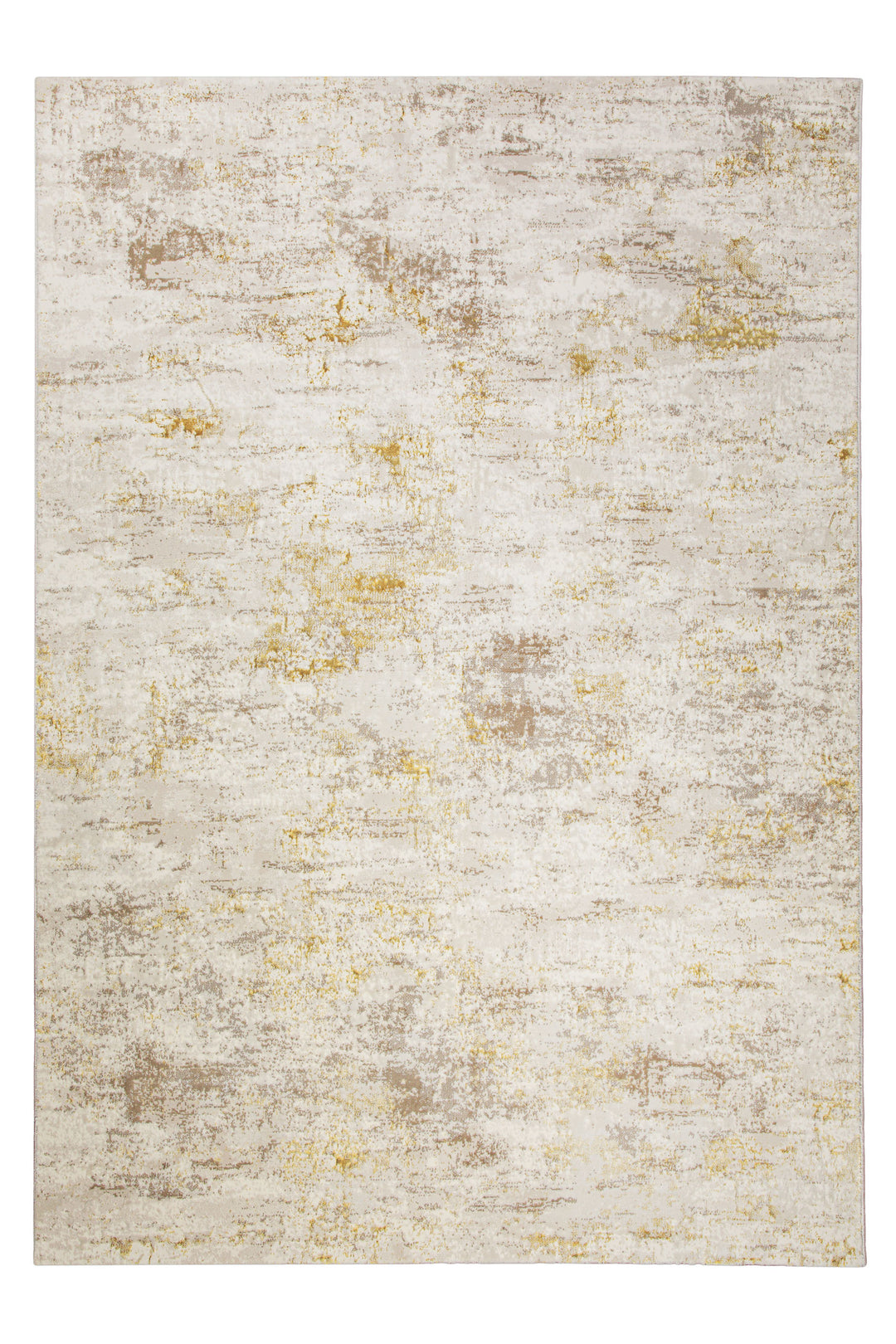 Esprit Feel Vintage 2.0 Teppich Creme Gold rechteckig, vollständige Draufsicht mit gleichmäßiger Vintage-Optik