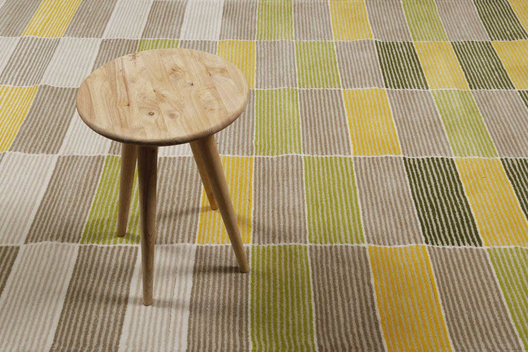 Fida Teppich gelb Kurzflor rechteckig