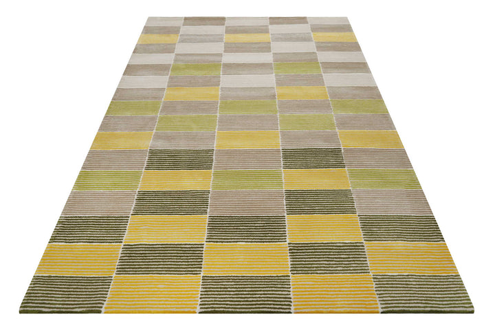 Fida Teppich gelb Kurzflor rechteckig