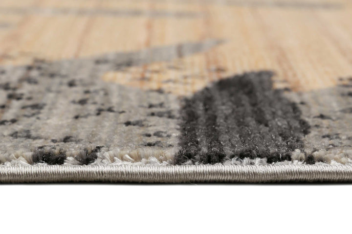 Florence Teppich grau beige rot Kurzflor rechteckig