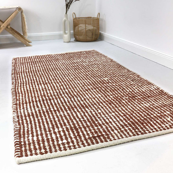 Gobi Teppich rotbraun beige Kurzflor rechteckig