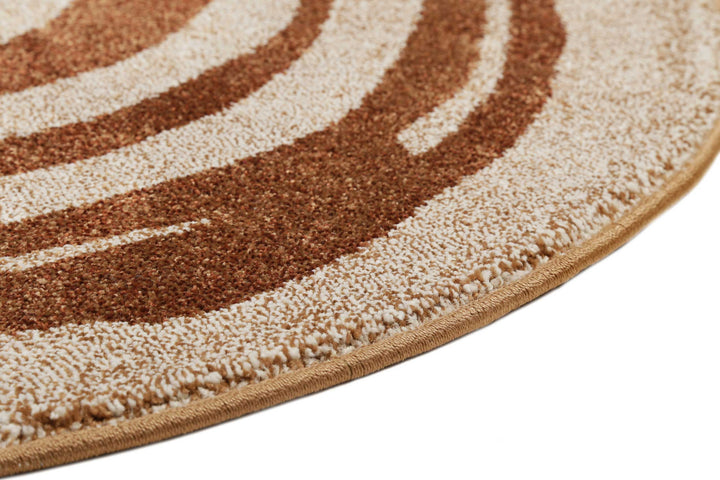 Haley Teppich taupe cognac Kurzflor rechteckig
