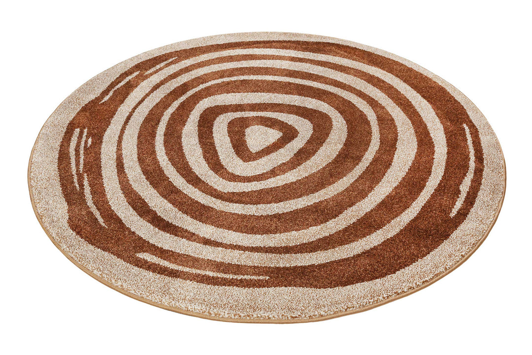 Haley Teppich taupe cognac Kurzflor rechteckig