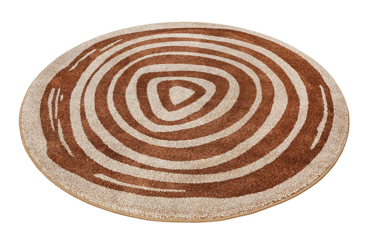 Haley Teppich taupe cognac Kurzflor rechteckig