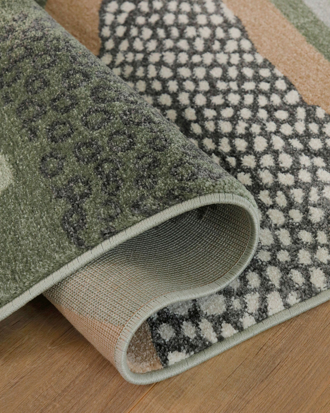 Esprit Teppich Grün Grau Kurzflor "Hazel"