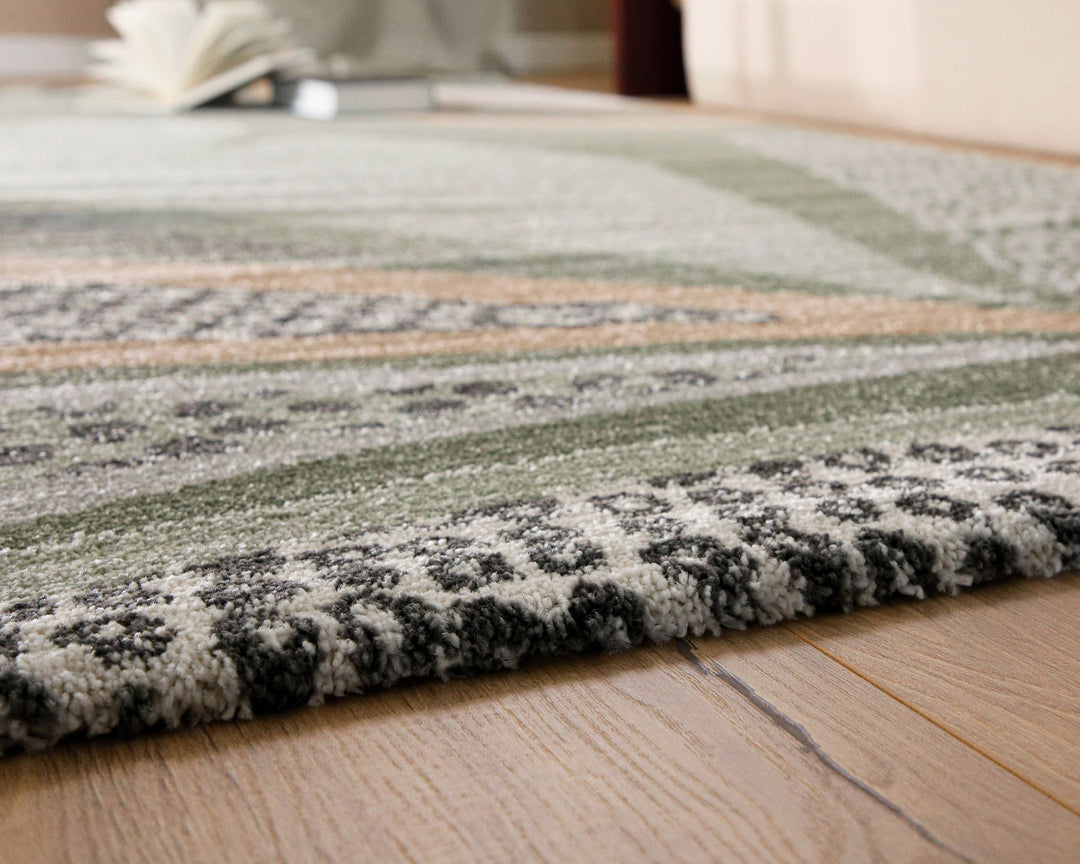 Esprit Teppich Grün Grau Kurzflor "Hazel"