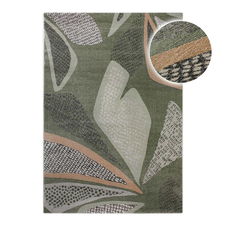 Esprit Teppich Grün Grau Kurzflor "Hazel"