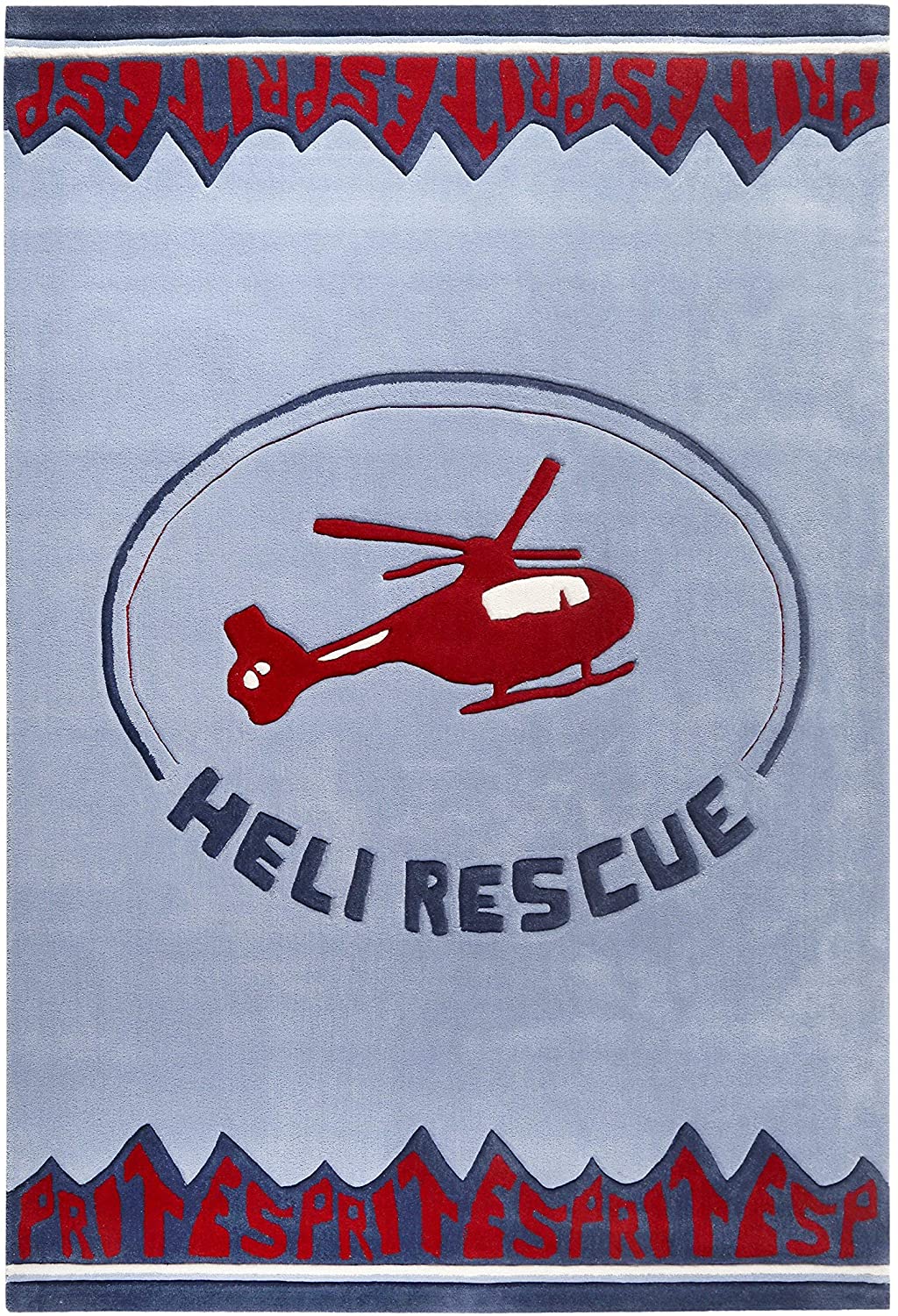 Heli Rescue Teppich blau Kurzflor rechteckig
