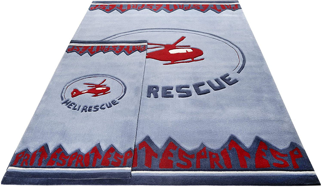 Heli Rescue Teppich blau Kurzflor rechteckig