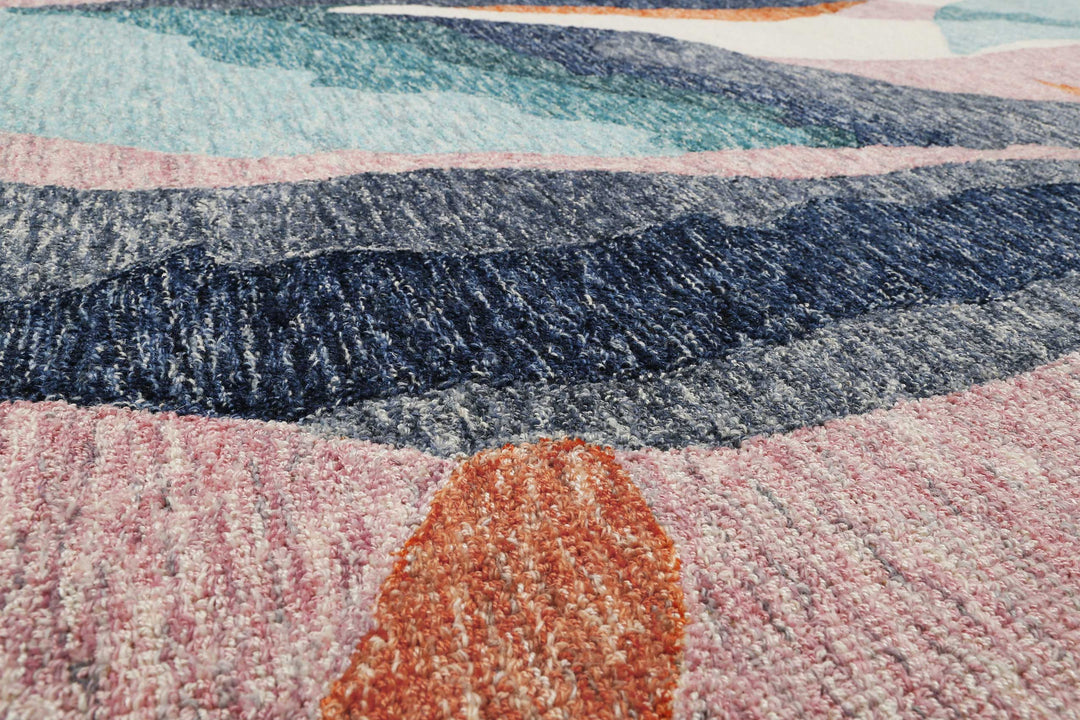 Hills Teppich bunt Kurzflor rechteckig