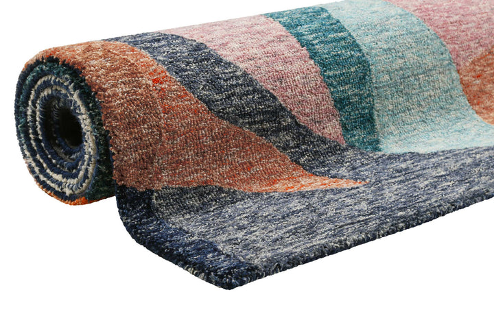 Hills Teppich bunt Kurzflor rechteckig