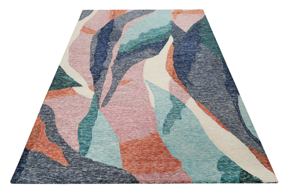 Hills Teppich bunt Kurzflor rechteckig