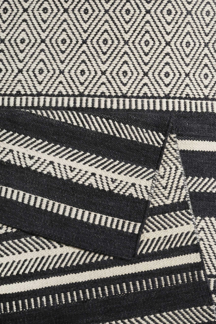 Hudson Kelim Teppich grau Kurzflor rechteckig