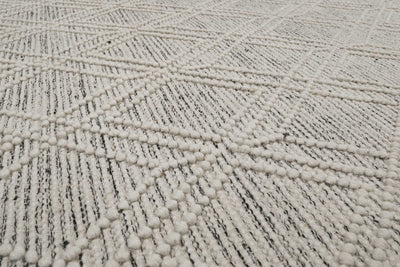 Esprit Teppich handgewebt Weiß Hellgrau aus Wolle » Ivy «