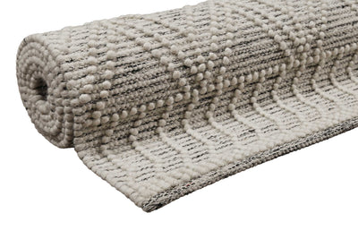 Esprit Teppich handgewebt Weiß Hellgrau aus Wolle » Ivy «