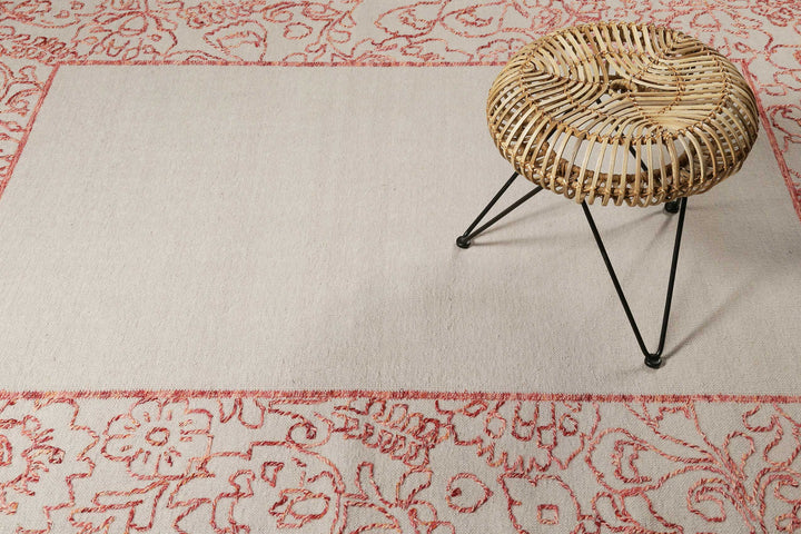 Kayla Kelim Border Teppich taupe Hochflor rechteckig