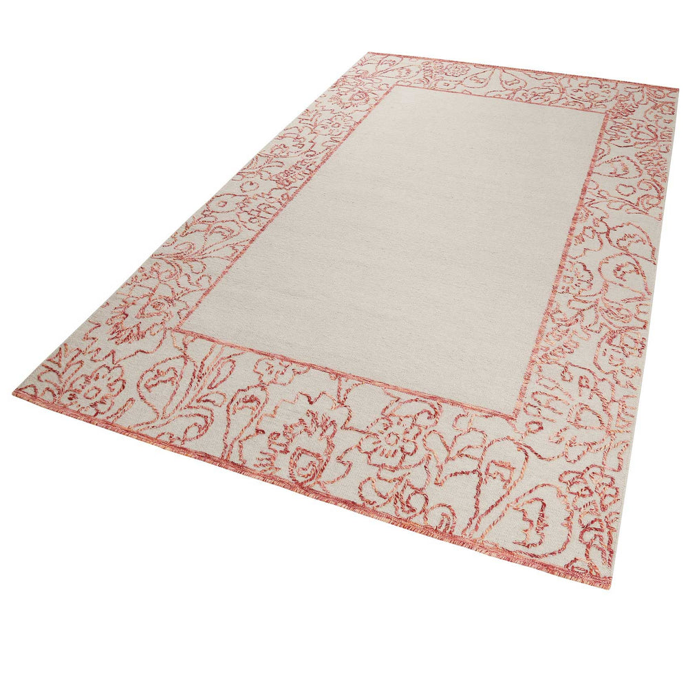 Kayla Kelim Border Teppich taupe Hochflor rechteckig