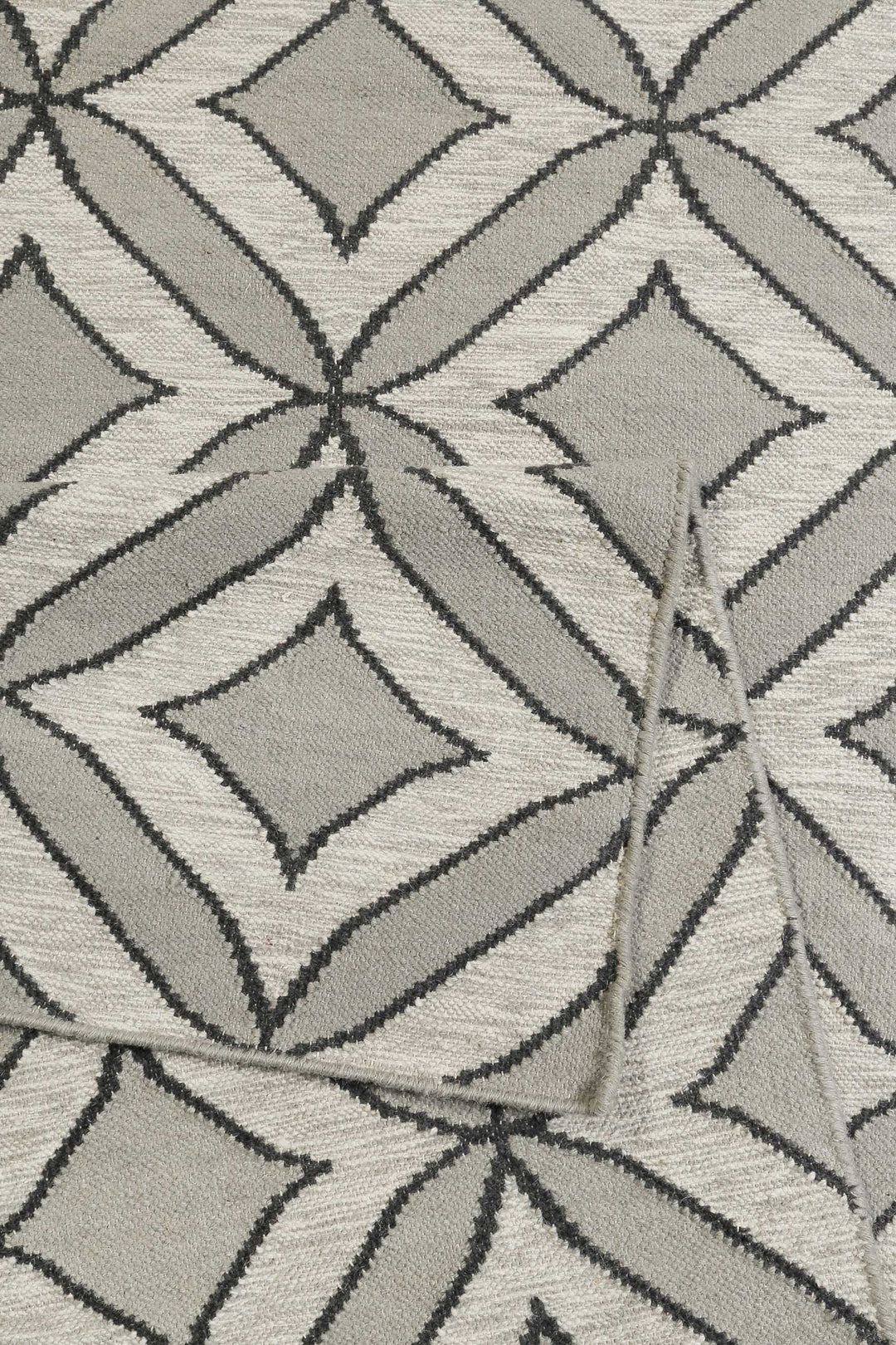 Kian Kelim Teppich silbergrau Kurzflor rechteckig