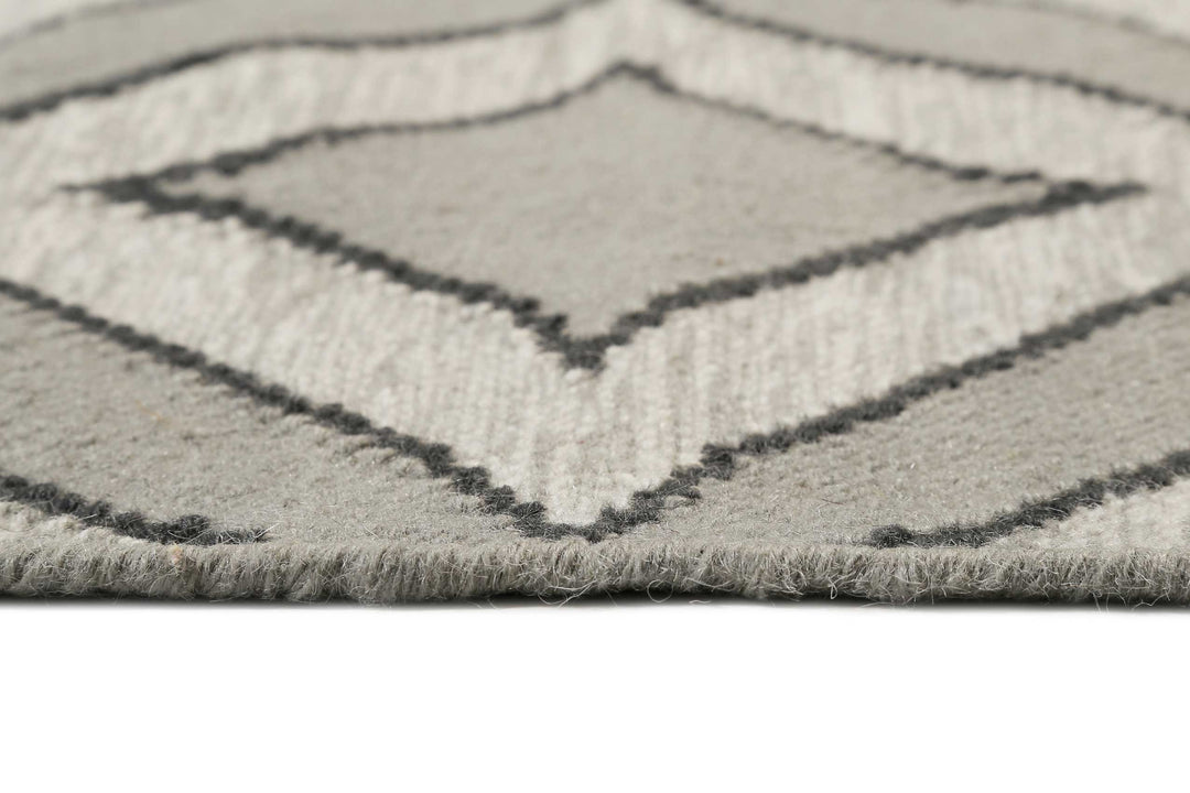 Kian Kelim Teppich silbergrau Kurzflor rechteckig