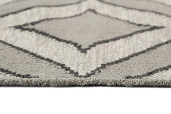 Kian Kelim Teppich silbergrau Kurzflor rechteckig