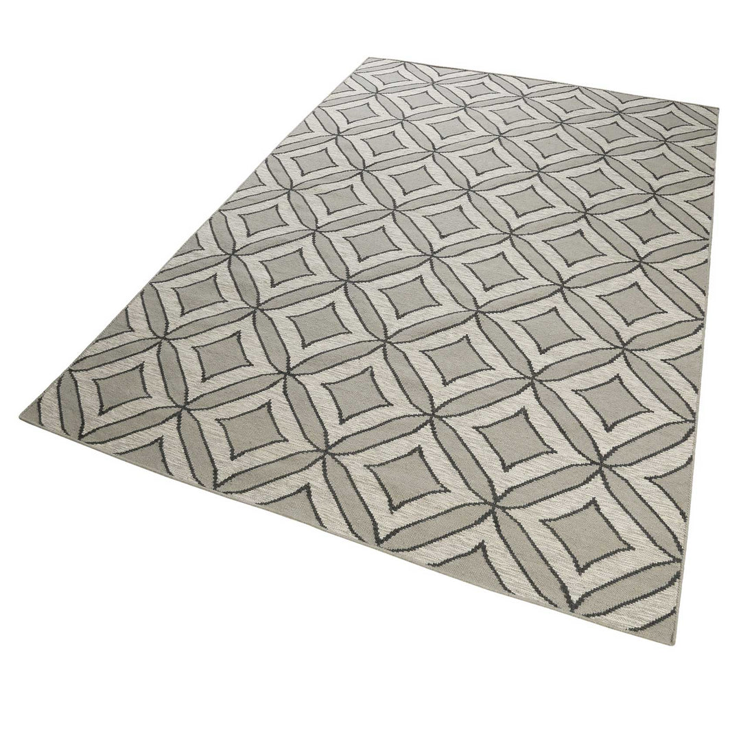 Kian Kelim Teppich silbergrau Kurzflor rechteckig