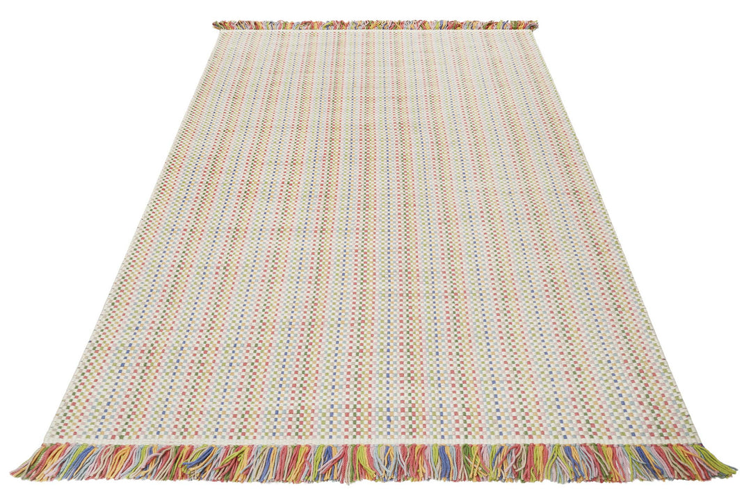 Kids Durrie Teppich multicolor Kurzflor rechteckig