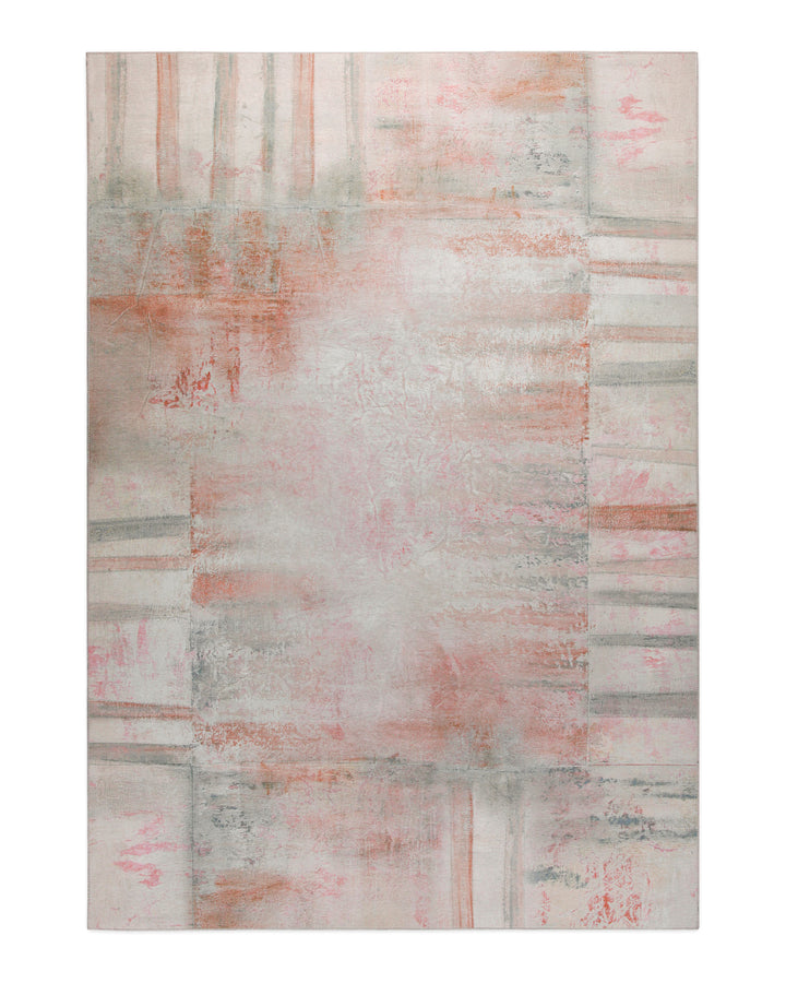 Esprit Flachgewebeteppich Alt Rosa "Maui", Freisteller-Ansicht von oben mit dem markanten Patchwork-Muster