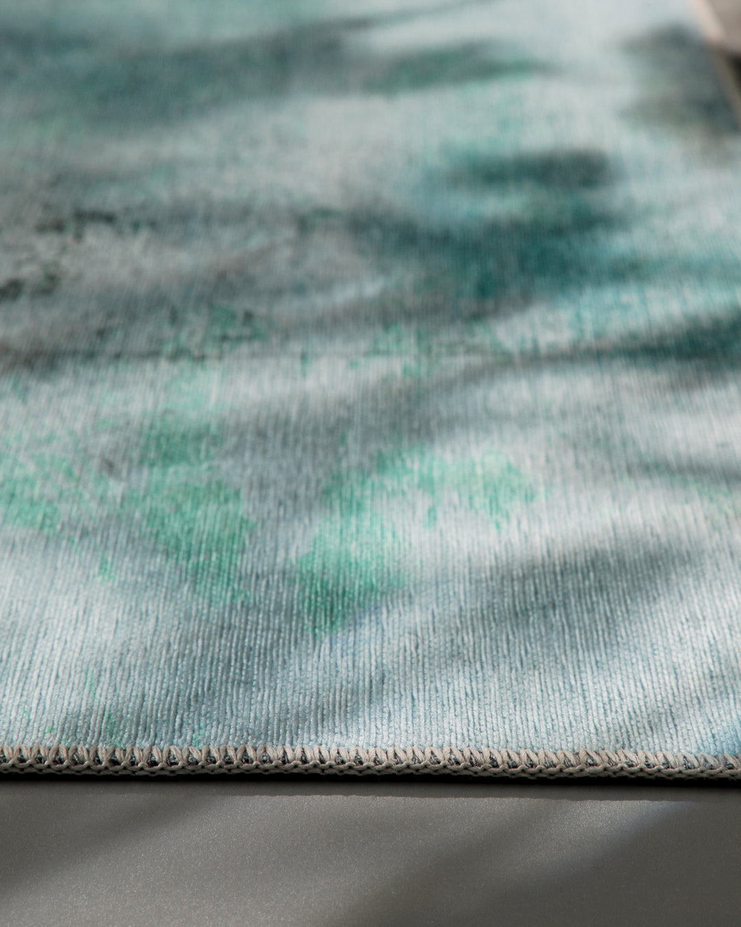 Esprit Flachgewebeteppich Blau Multi "Maui", Nahaufnahme des Teppichrands